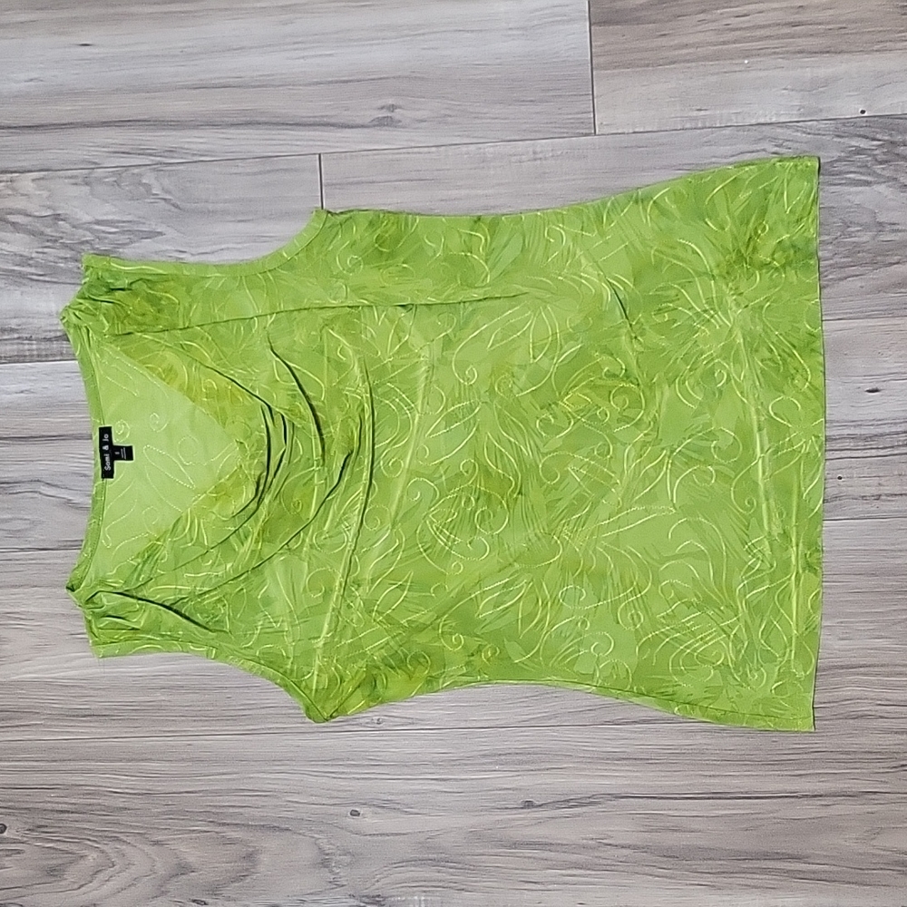 Cowl Neck Tank Top - Small - Green